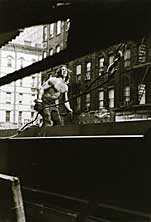 construction worker seen through construction material