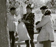 Weighing sacks of wild rice, Odanah, WI.