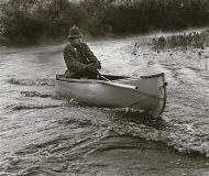 Being towed to the mouth of the Bad River in Lake Superior.